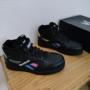 Reebok Black High-Top Sneakers with Multicolor Accents